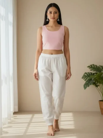 Chikankari Cotton Stretchable Pants